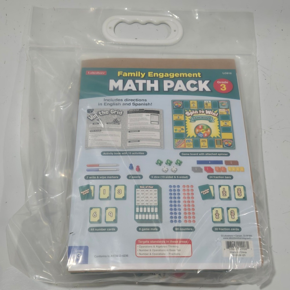 Lakeshore Family Engagement Math Pack Grade 3 LC616 directions Spanish English